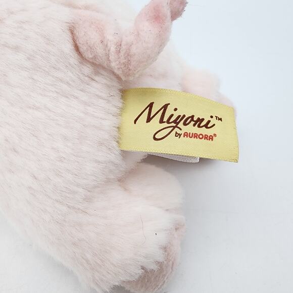 Miyoni Aurora Pig Plush 9" Light Pink Curly Tail Beanie Stuffed Animal Toy 2021 - Picture 7 of 9